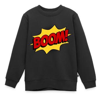 Boom - Kinder Premium Organic Sweatshirt - Schwarz - Vorne - AI Model Kid Female (0cm)