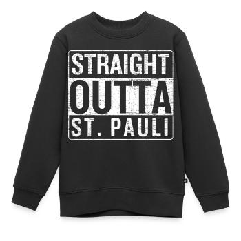 Straight Outta Hamburg St. Pauli Geschenk hip hop - Kinder Premium Organic Sweatshirt - Schwarz - Vorne - AI Model Kid Female (0cm)