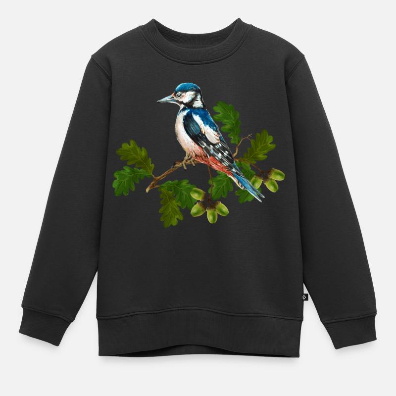Oiseau coloré - Sweat Premium enfant bio - noir