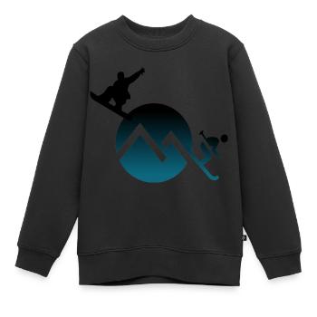 Zwischen Snow und Ski - Kinder Premium Organic Sweatshirt - Schwarz - Vorne - AI Model Kid Female (0cm)