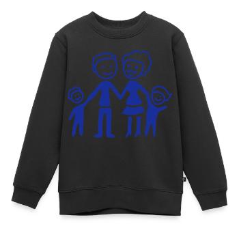 Famille avec enfants - ligne - Sweat Premium enfant bio - noir - Devant - AI Model Kid Female (0cm)
