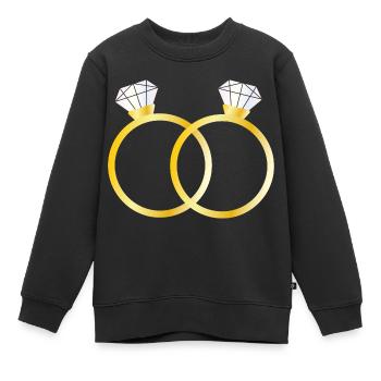 Deux bagues de diamants - Sweat Premium enfant bio - noir - Devant - AI Model Kid Female (0cm)