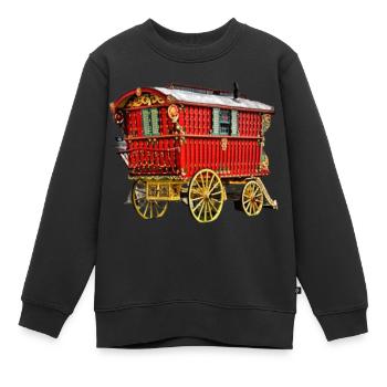 vardo Karawane, Leiste handgefertigte Wagen - Kinder Premium Organic Sweatshirt - Schwarz - Vorne - AI Model Kid Female (0cm)