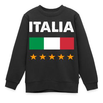Italia Champion 5 étoile - Sweat Premium enfant bio - noir - Devant - AI Model Kid Female (0cm)
