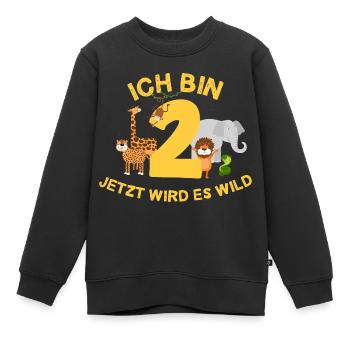 Ich bin 2 Jahre 2. Geburtstag Geschenk - Kinder Premium Organic Sweatshirt - Schwarz - Vorne - AI Model Kid Female (0cm)