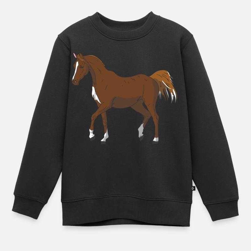 Cheval - Sweat Premium enfant bio - noir