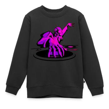 Diskjockey - Kinder Premium Organic Sweatshirt - Schwarz - Vorne - AI Model Kid Female (0cm)