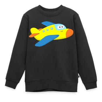 Avion - Sweat Premium enfant bio - noir - Devant - AI Model Kid Female (0cm)
