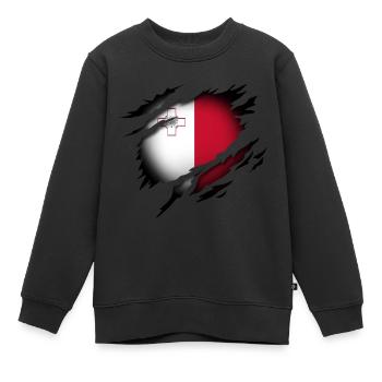 Malte dans l’âme - Sweat Premium enfant bio - noir - Devant - AI Model Kid Female (0cm)
