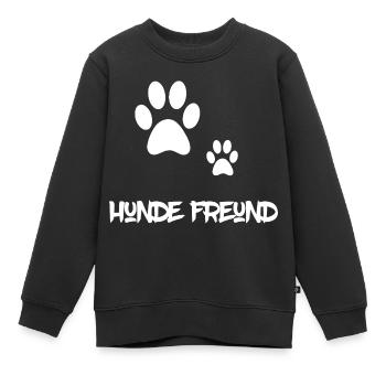 Hundefreund - Kinder Premium Organic Sweatshirt - Schwarz - Vorne - AI Model Kid Female (0cm)