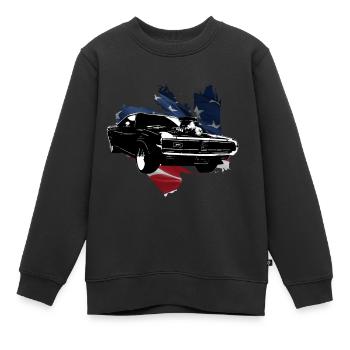 Muscle Car américaine - Sweat Premium enfant bio - noir - Devant - AI Model Kid Female (0cm)