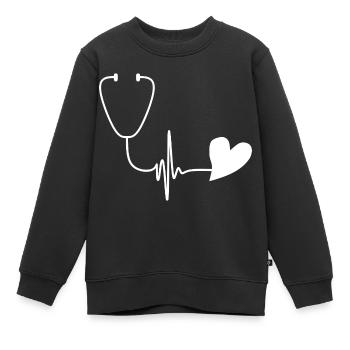 Infirmière Krankenschwester Corona - Sweat Premium enfant bio - noir - Devant - AI Model Kid Female (0cm)