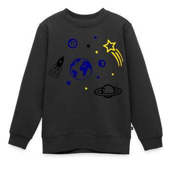 univers - Sweat Premium enfant bio - noir - Devant - AI Model Kid Female (0cm)