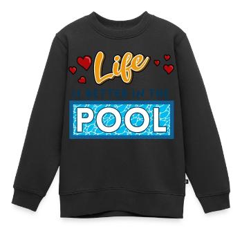 schwimmen fitness delphinschwimmen schwimmer fun - Kinder Premium Organic Sweatshirt - Schwarz - Vorne - AI Model Kid Female (0cm)