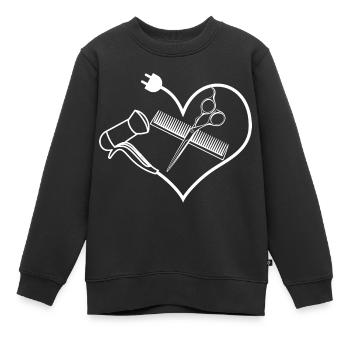Hairdresser Salon Barber Hairstylist - Kinder Premium Organic Sweatshirt - Schwarz - Vorne - AI Model Kid Female (0cm)