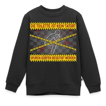 Die Toilette ist kein Tatort - Kinder Premium Organic Sweatshirt - Schwarz - Vorne - AI Model Kid Female (0cm)