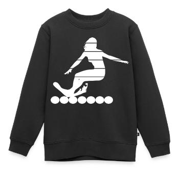 Surfen Surfing Wellenreiten - Kinder Premium Organic Sweatshirt - Schwarz - Vorne - AI Model Kid Female (0cm)