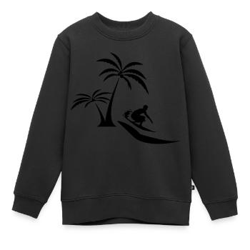 Surfen Surfing Wellenreiten - Kinder Premium Organic Sweatshirt - Schwarz - Vorne - AI Model Kid Female (0cm)