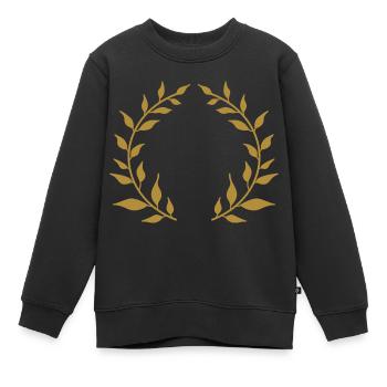 Kranz Gold - Kinder Premium Organic Sweatshirt - Schwarz - Vorne - AI Model Kid Female (0cm)
