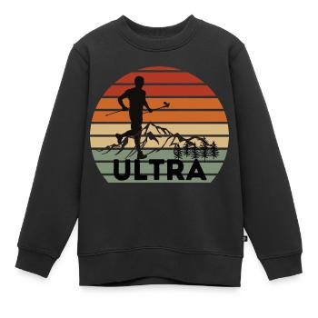 Ultra Trail Runner Coucher de soleil - Sweat Premium enfant bio - noir - Devant - AI Model Kid Female (0cm)