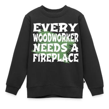 travail forestier forestier marteau-piqueur en bois citation amusante - Sweat Premium enfant bio - noir - Devant - AI Model Kid Female (0cm)