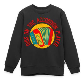 Dibs sur la musique Polka du joueur d’accordéon - Sweat Premium enfant bio - noir - Devant - AI Model Kid Female (0cm)