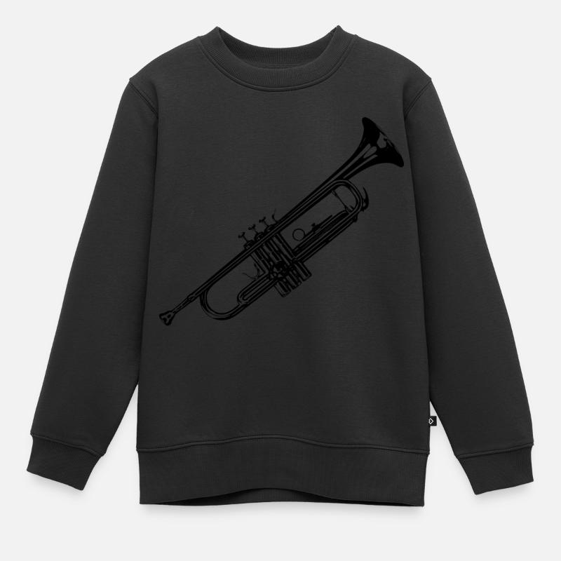 Trompete - Kinder Premium Organic Sweatshirt - Schwarz