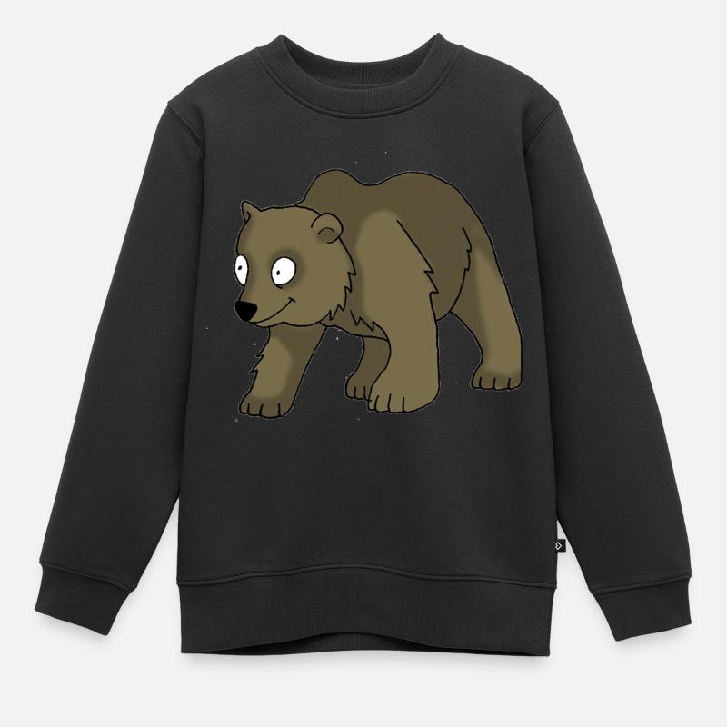 Ours 2 - Sweat Premium enfant bio - noir