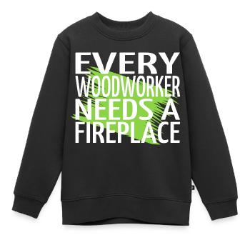 marteau-piqueur présente de fiers t-shirts de crâne de charpentier - Sweat Premium enfant bio - noir - Devant - AI Model Kid Female (0cm)