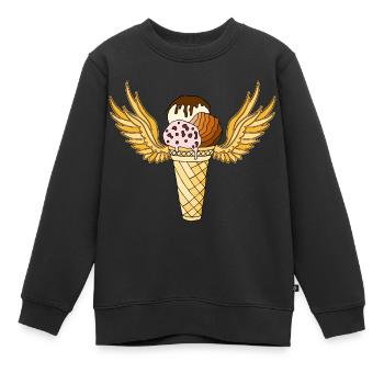 Eis - Kinder Premium Organic Sweatshirt - Schwarz - Vorne - AI Model Kid Female (0cm)