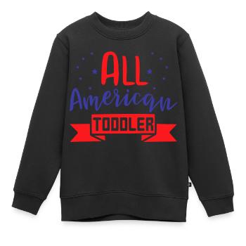 All American Toddler - Kinder Premium Organic Sweatshirt - Schwarz - Vorne - AI Model Kid Female (0cm)