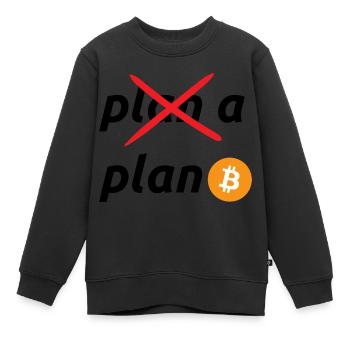 plan b bitcoin - Sweat Premium enfant bio - noir - Devant - AI Model Kid Female (0cm)