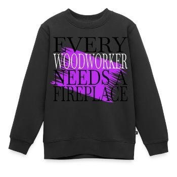 quote bday woodworking lumberjack - Kinder Premium Organic Sweatshirt - Schwarz - Vorne - AI Model Kid Female (0cm)