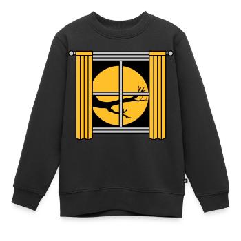 Fenêtre de l’arbre Moon Night - Sweat Premium enfant bio - noir - Devant - AI Model Kid Female (0cm)
