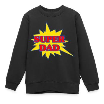 Super-Papa - Kinder Premium Organic Sweatshirt - Schwarz - Vorne - AI Model Kid Female (0cm)