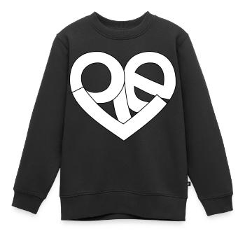 L’amour dans le cœur - Sweat Premium enfant bio - noir - Devant - AI Model Kid Female (0cm)