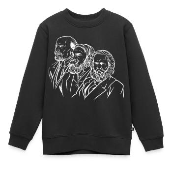 marx engels lenin köpfe statuen Kommunismus Sichel - Kinder Premium Organic Sweatshirt - Schwarz - Vorne - AI Model Kid Female (0cm)