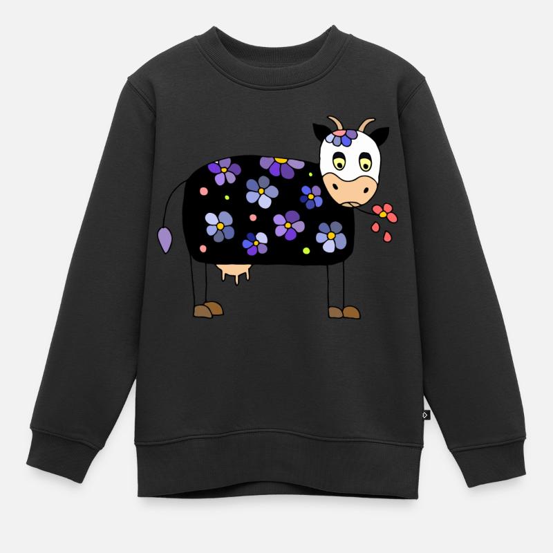 Vache - Sweat Premium enfant bio - noir