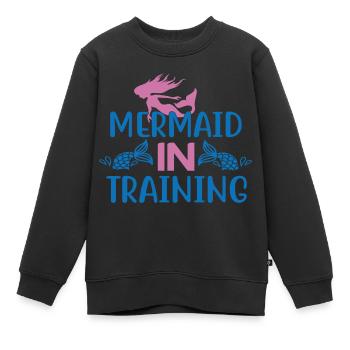 Mermaid In Training - Kinder Premium Organic Sweatshirt - Schwarz - Vorne - AI Model Kid Female (0cm)