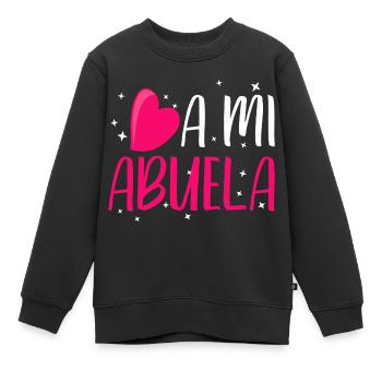 Quiero a mi Abuela ich liebe meine Oma Geschenk - Kinder Premium Organic Sweatshirt - Schwarz - Vorne - AI Model Kid Female (0cm)
