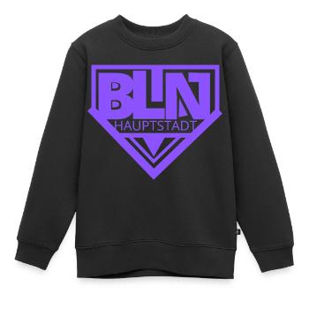 Berlin BLN Hauptstadt Purple - Kinder Premium Organic Sweatshirt - Schwarz - Vorne - AI Model Kid Female (0cm)