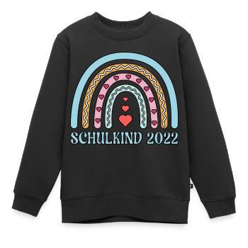 Schulkind 2022 Schulanfang Regenbogen Einschulung - Kinder Premium Organic Sweatshirt - Schwarz - Vorne - AI Model Kid Female (0cm)