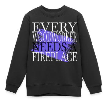 proud carpenter skull tshirts humor lumber tree - Kinder Premium Organic Sweatshirt - Schwarz - Vorne - AI Model Kid Female (0cm)