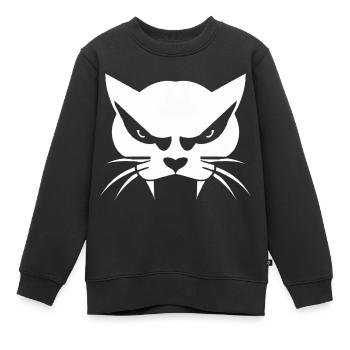 Bad Cat - Kids Premium Organic Sweatshirt - black - Front - AI Model Kid Female (0cm)