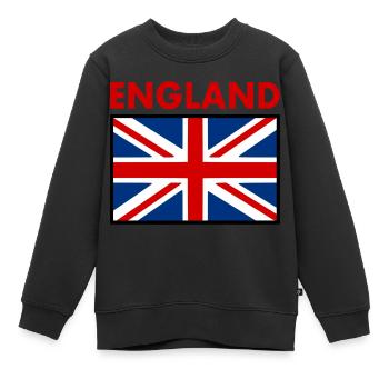 England - Kinder Premium Organic Sweatshirt - Schwarz - Vorne - AI Model Kid Female (0cm)