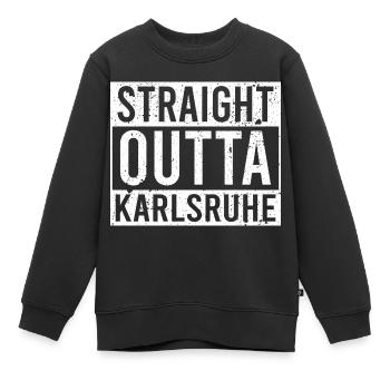 Straight outta Karlsruhe white - Kinder Premium Organic Sweatshirt - Schwarz - Vorne - AI Model Kid Female (0cm)