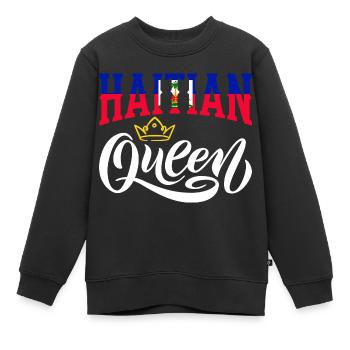 Haïti Reine Haïti Haïti Drapeau - Sweat Premium enfant bio - noir - Devant - AI Model Kid Female (0cm)