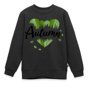 Feuilles d’automne Feuilles d’automne - Sweat Premium enfant bio - noir - Devant - AI Model Kid Female (0cm)