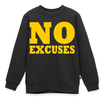 No excuses - Sweat Premium enfant bio - noir - Devant - AI Model Kid Female (0cm)