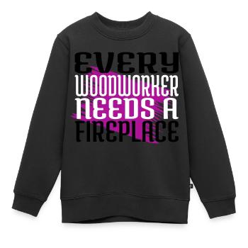 cabinetmaker woodworker arboriculturist cutter - Kinder Premium Organic Sweatshirt - Schwarz - Vorne - AI Model Kid Female (0cm)